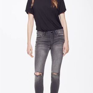 MOTHER High Waisted Looker Dagger Ankle Fray-A Lacey Saloon